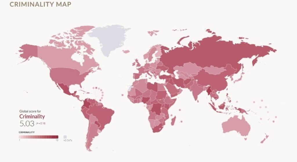 mapa mundial criminalidad