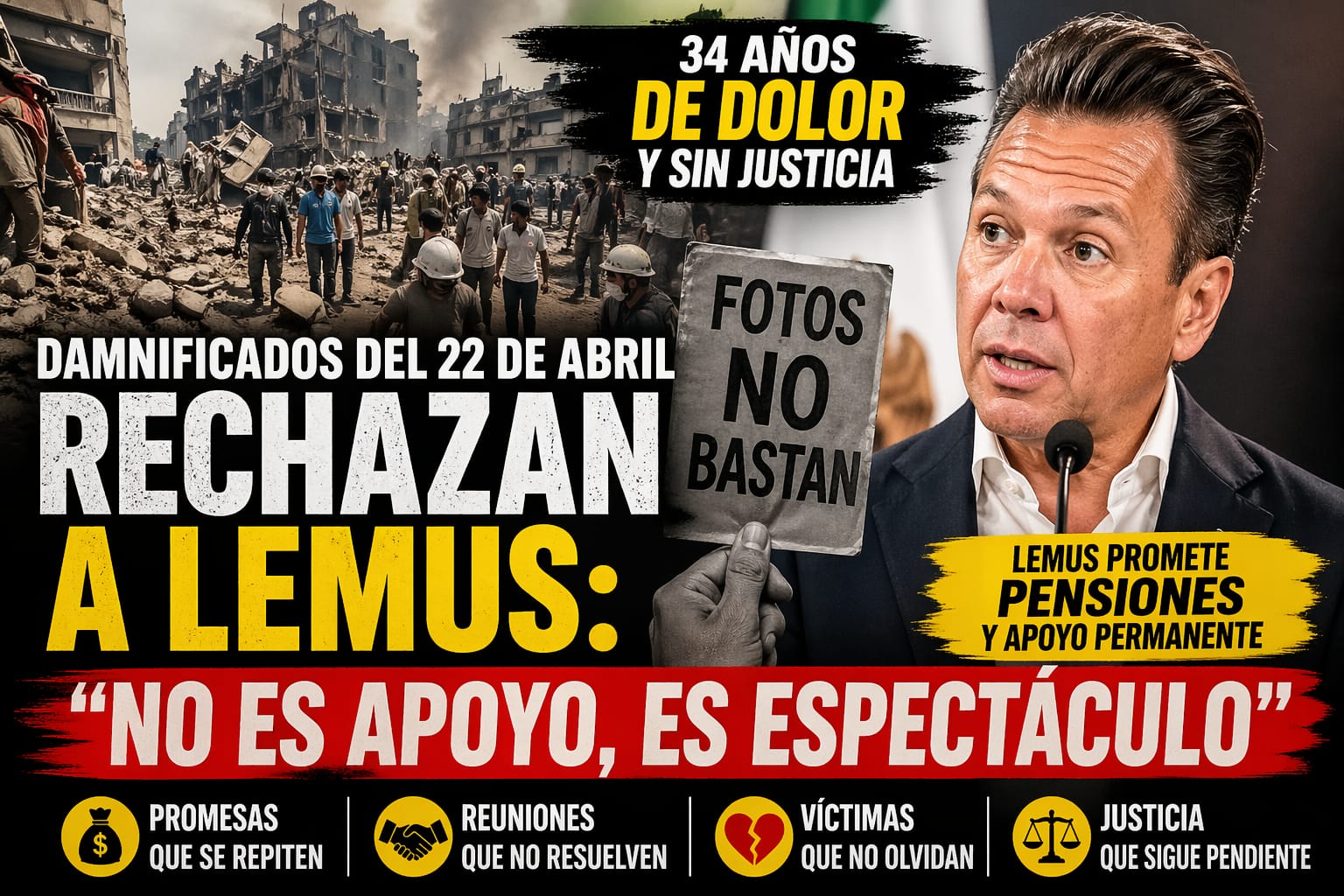 “No es apoyo, es espectáculo”: Damnificados del 22 de abril rechazan a Lemus y reavivan la herida de Guadalajara